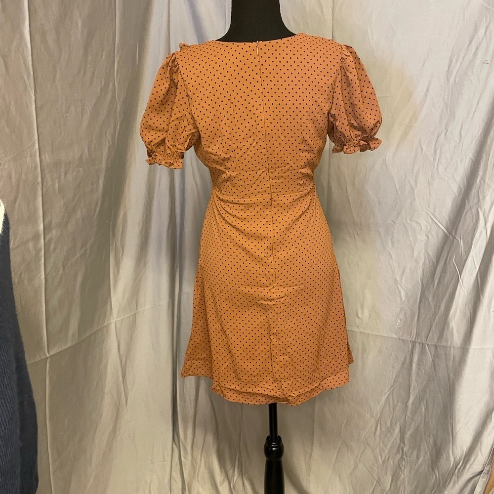 NWOT Blu Pepper Retro Polka Dot Mini Dress with Black Bow - Picture 3 of 11